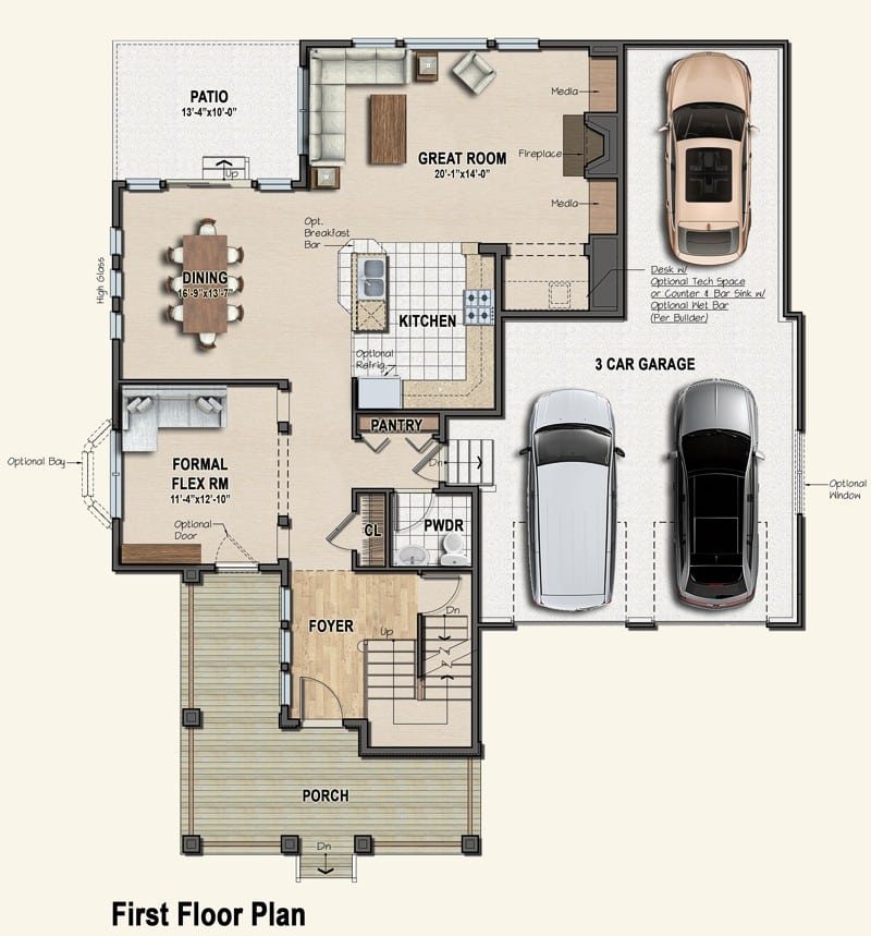 First floor plan for riverview estates west traditional home