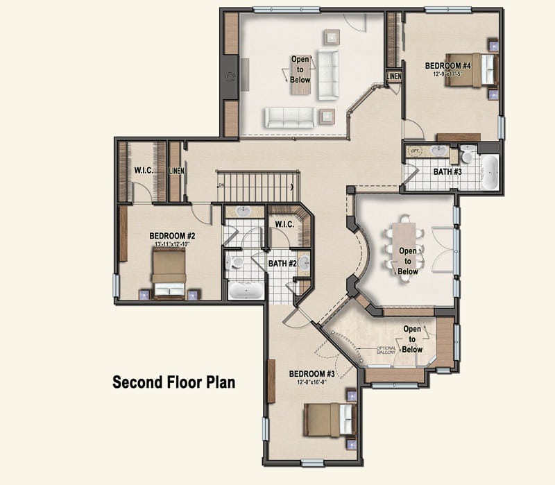Second floor plan for fairway collection home 7